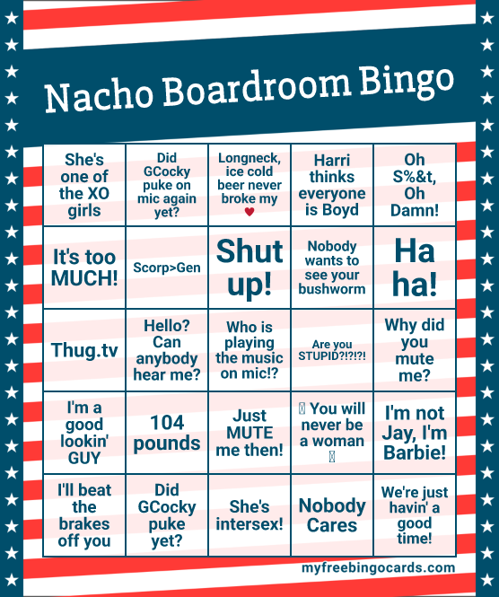 Nacho Boardroom Bingo