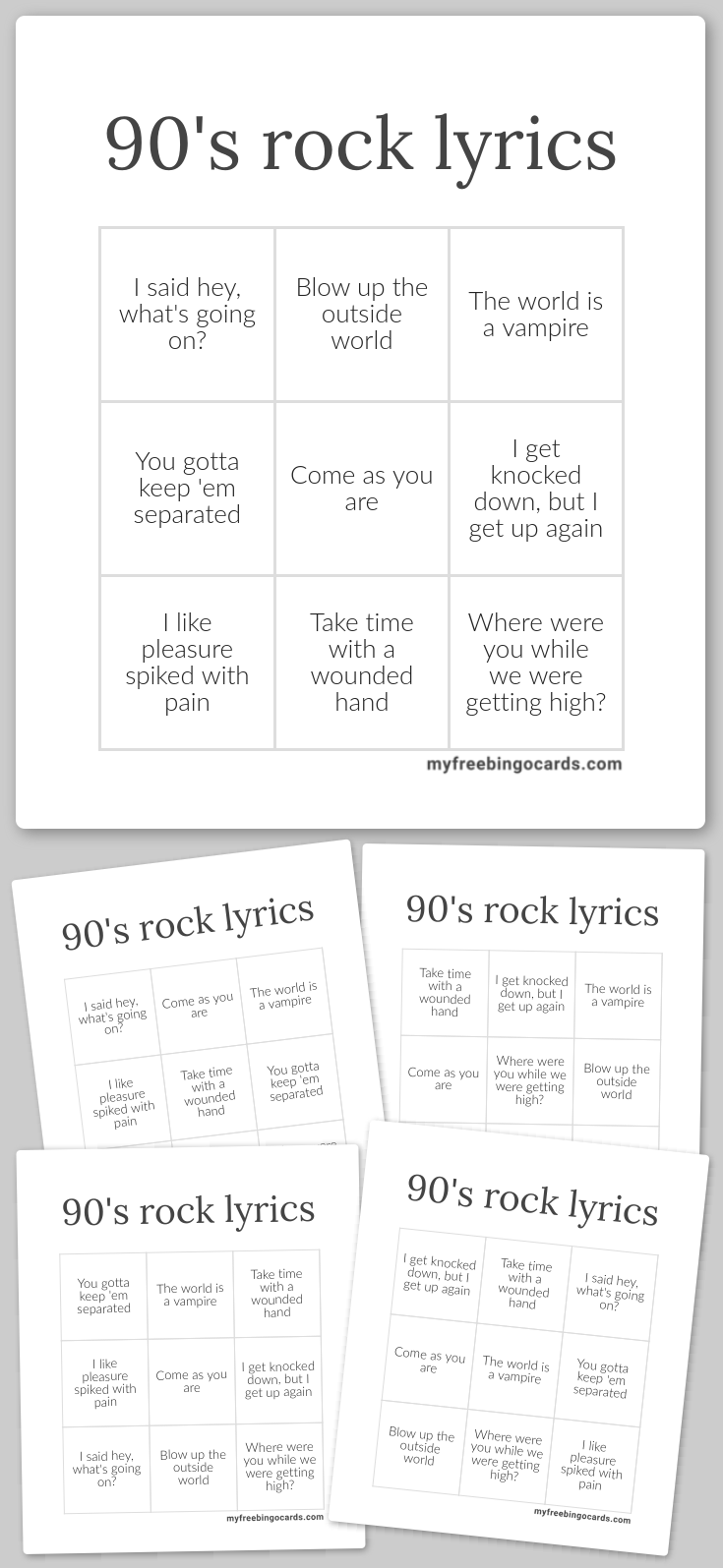 virtual-90-s-rock-lyrics-bingo