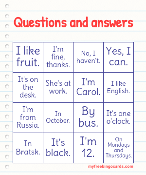 Edit bingo cards