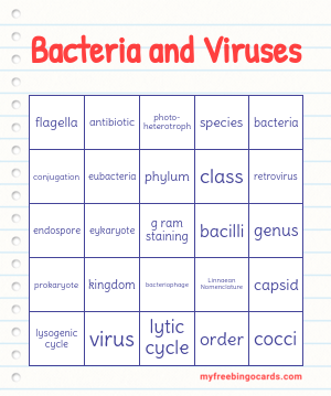 Environmental science bingo