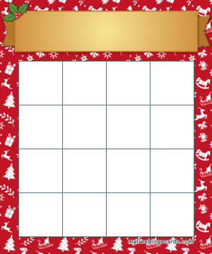 free printable and virtual 4x4 bingo templates