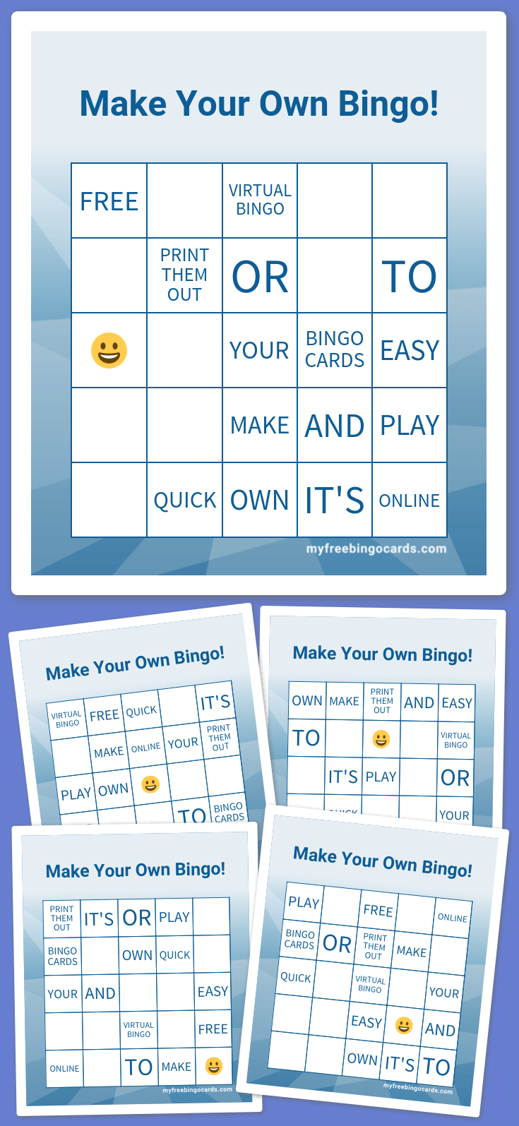 Virtual Make Your Own Bingo!