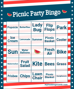 🍉Picnic Party Bingo 🍉