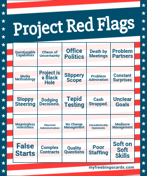 Project Red Flags Bingo