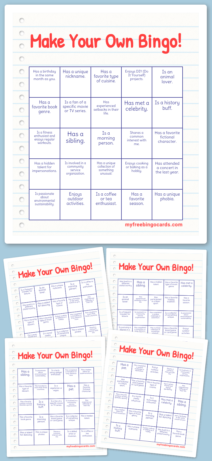 Virtual Make Your Own Bingo!