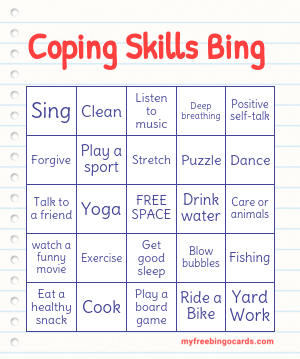 Coping Skills Bing Bingo