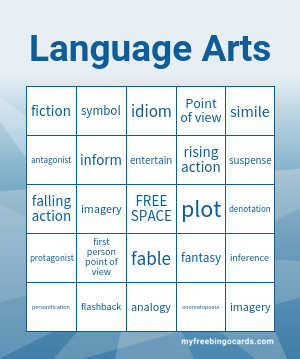 Print 100+ Language Arts Bingo Cards