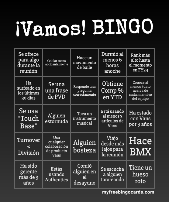 ¡Vamos! BINGO