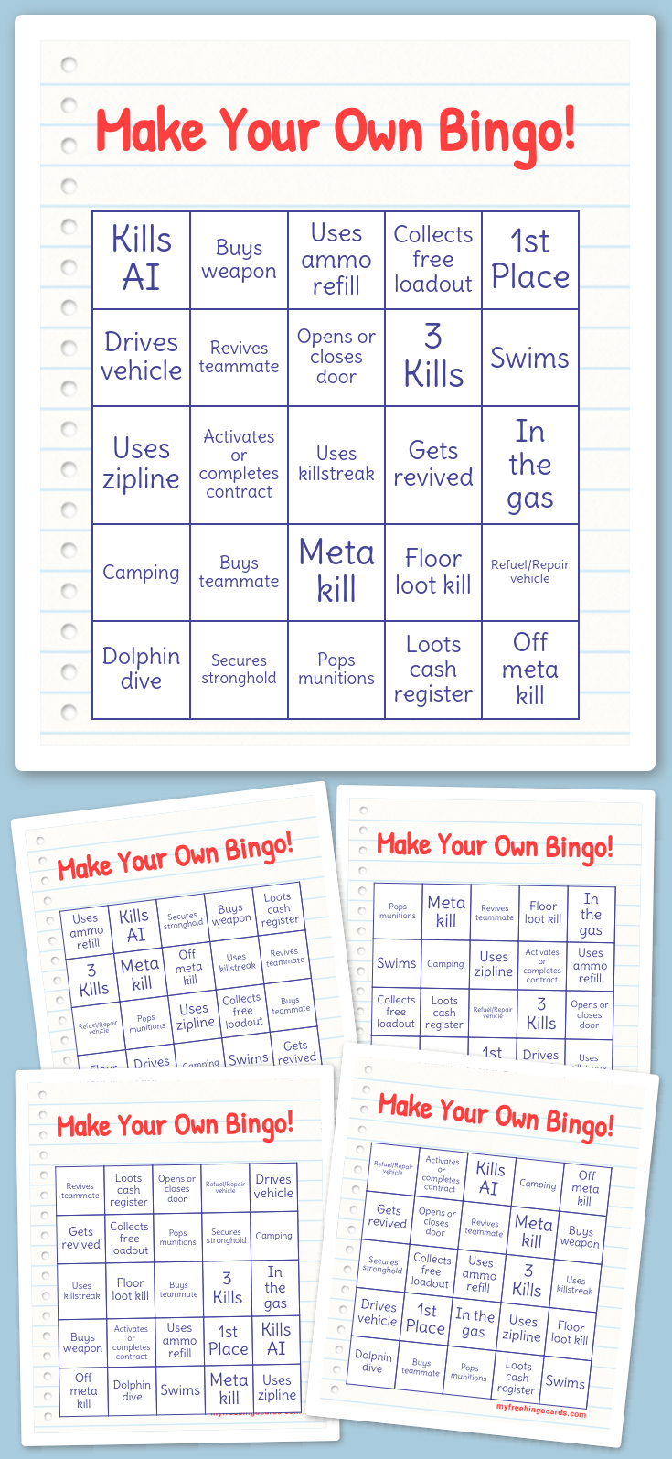 Virtual Make Your Own Bingo!