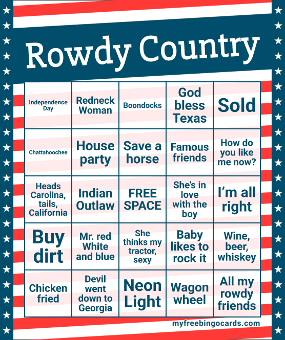 Rowdy Country Bingo