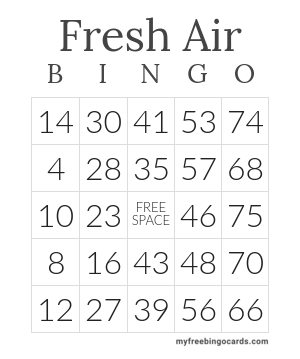 fresh air bingo