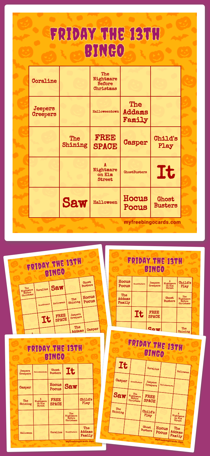 Virtual Friday the 13th BINGO