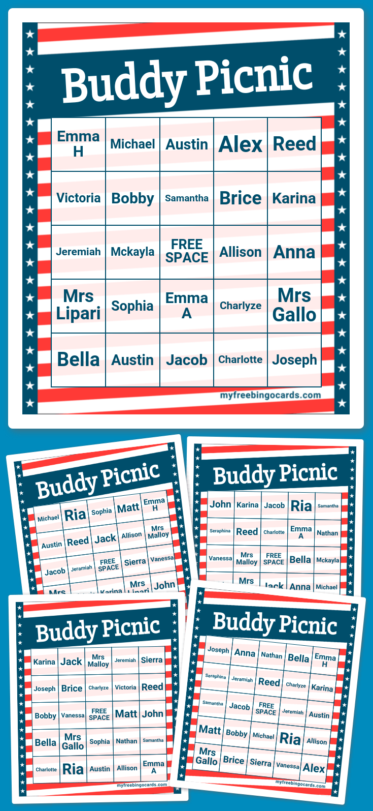 Virtual Buddy Picnic Bingo