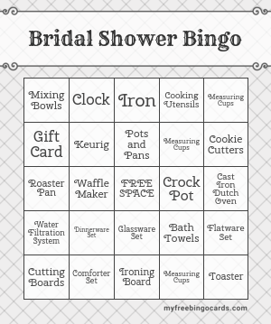 Print 100+ Bridal Shower Bingo Cards