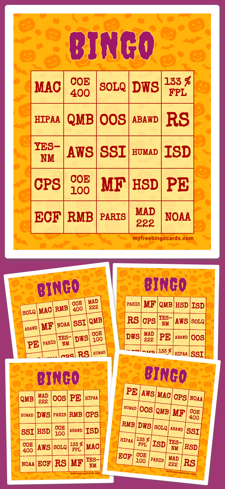 Virtual Virtual bingo card