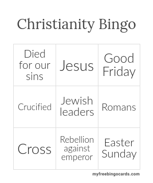 Christianity Bingo