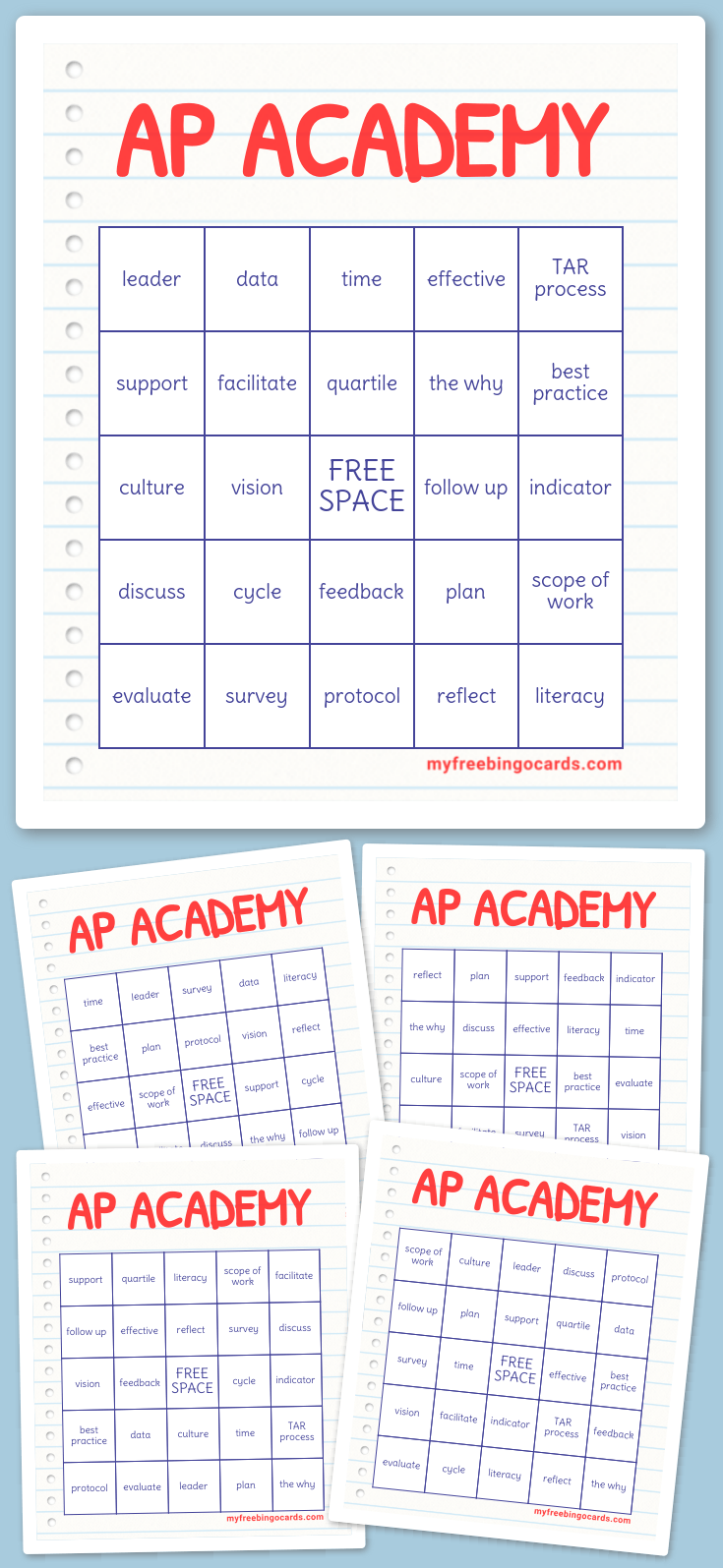 Virtual AP ACADEMY BINGO