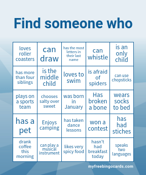 Find someone who Bingo