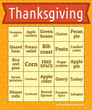 Thanksgiving Bingo