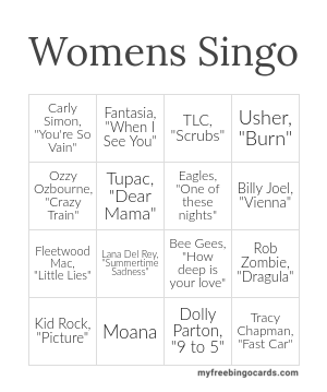 Womens Singo Bingo