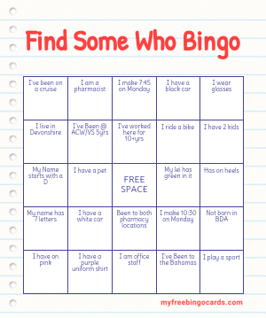 Find Some Who Bingo