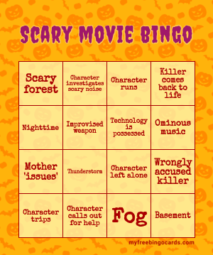 Scary Movie bingo