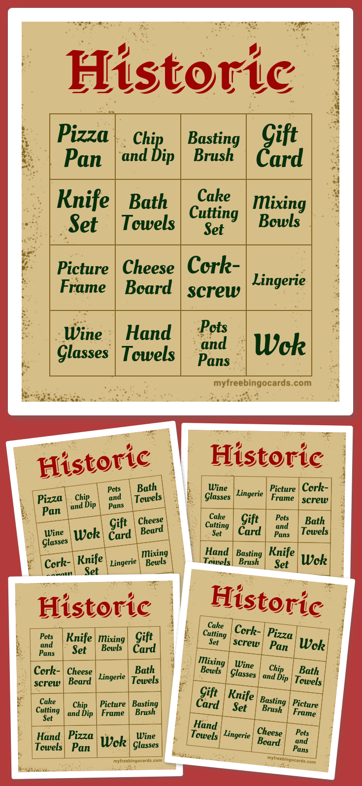 Virtual Historic Bingo