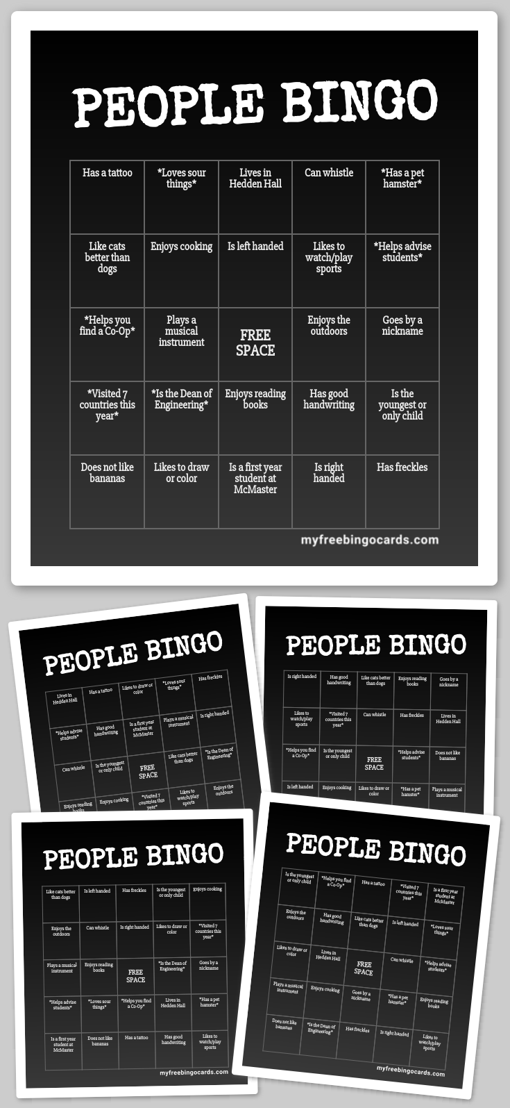 Virtual PEOPLE BINGO