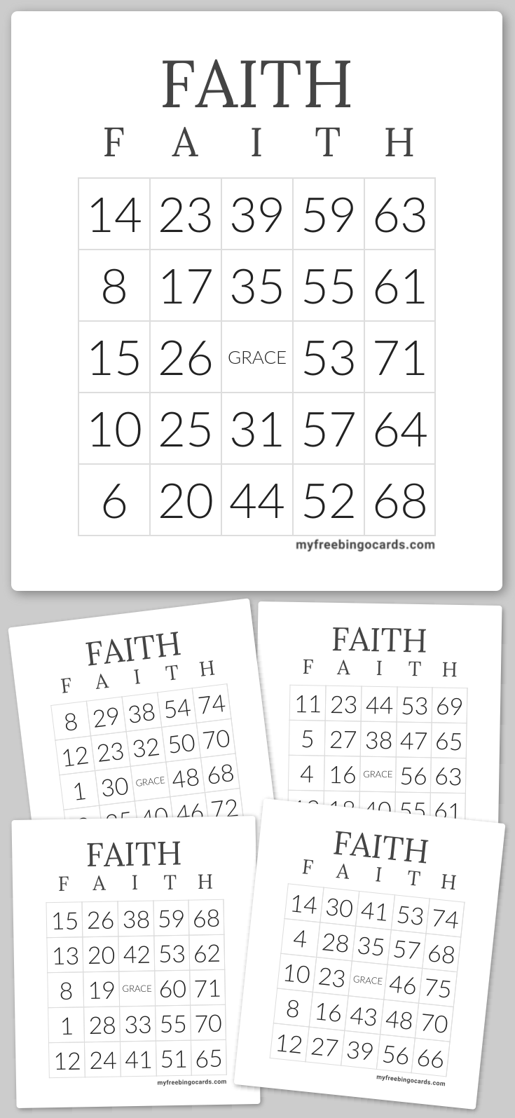 Virtual faith bingo