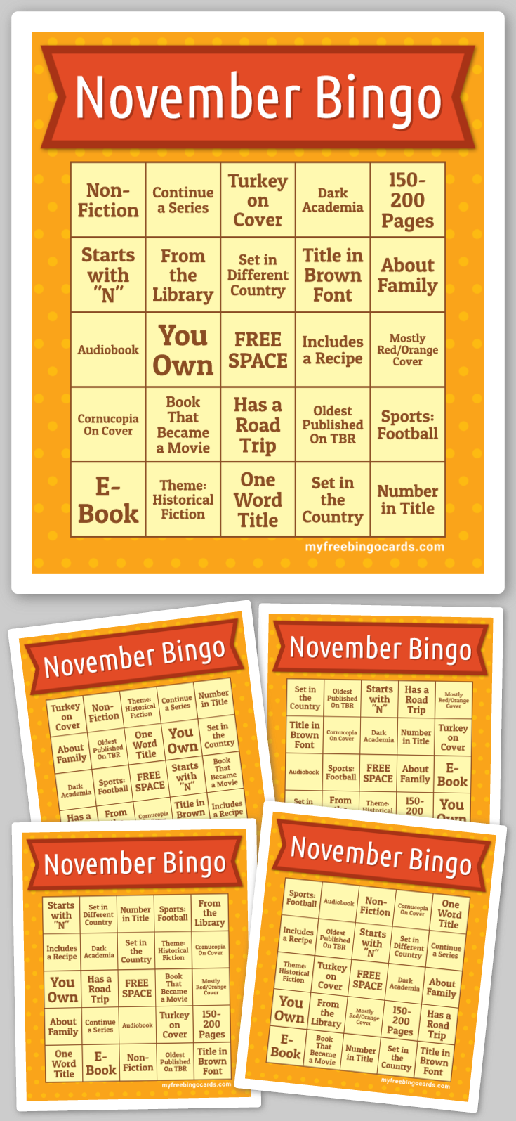 Virtual November Bingo