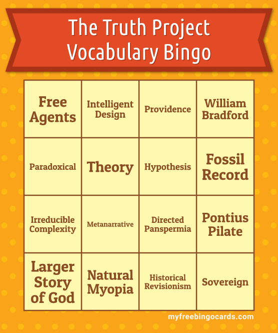 The Truth Project Vocabulary Bingo