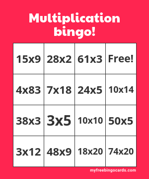 Multiplication bingo!