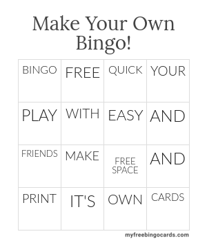 Print 100+ Make Your Own Bingo! Cards