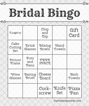 Print 100+ Bridal Bingo Cards