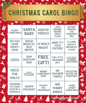 CHRISTMAS CAROL BINGO