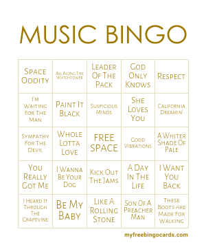 music bingo