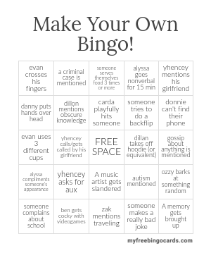 Edit bingo cards