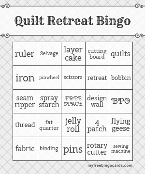 Quilt Retreat Bingo