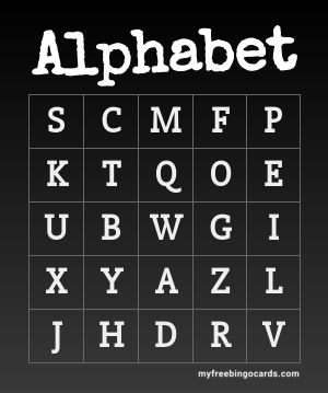 Alphabet Bingo