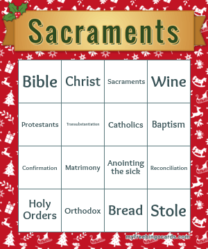 Sacraments Bingo