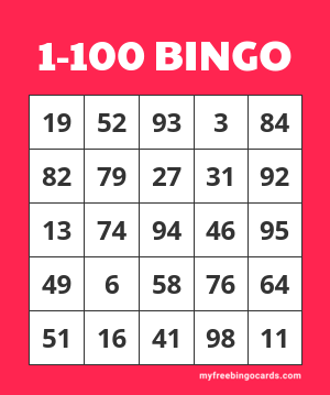 1-100 Bingo