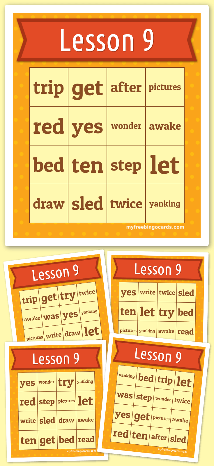 Virtual Lesson 9 Bingo