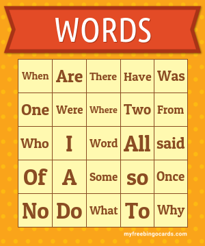 WORDS BINGO