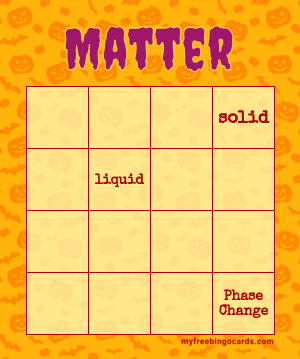 Matter Bingo