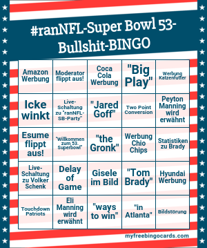 Super Bowl bingo 