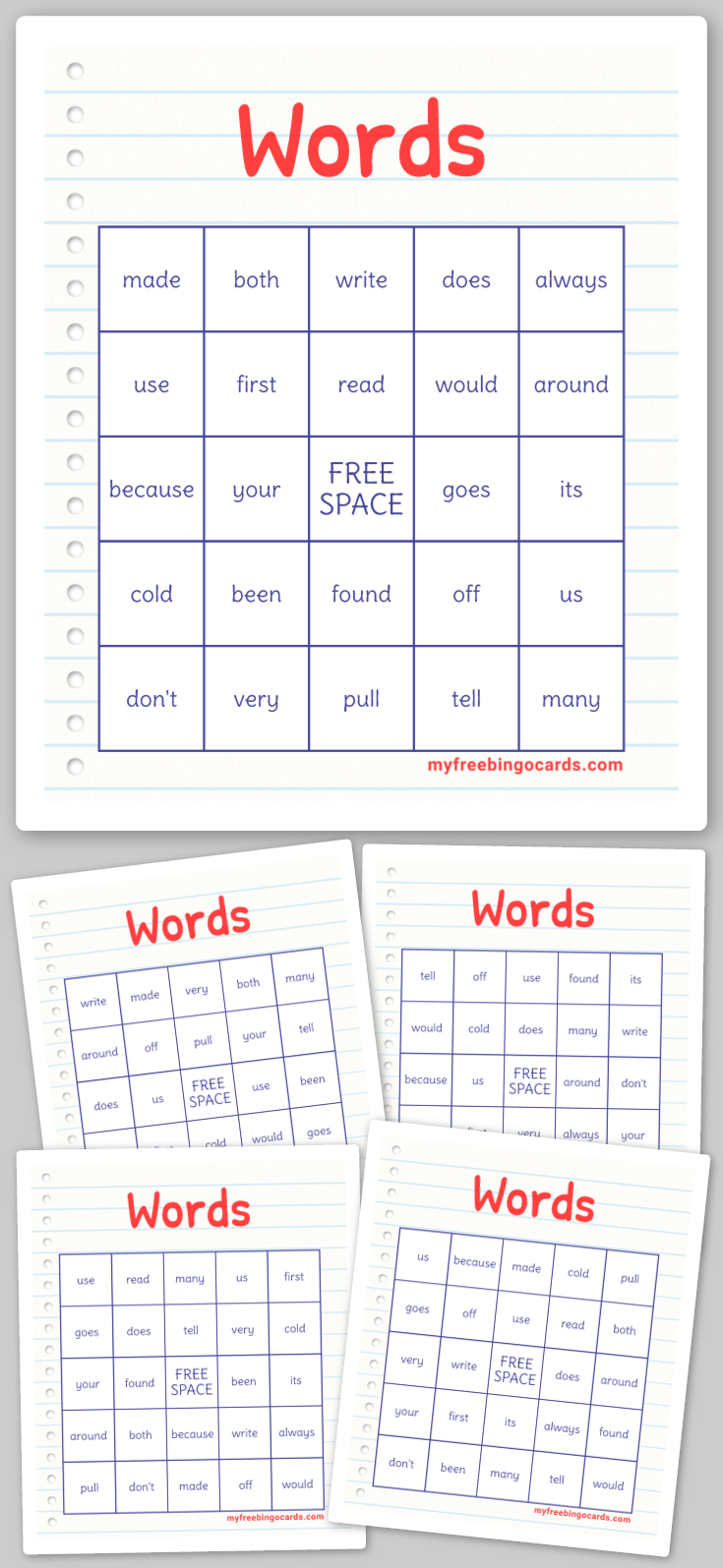 Virtual Words Bingo
