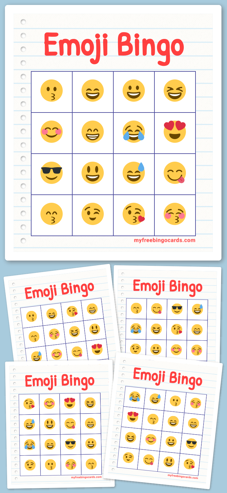 Virtual Emoji Bingo for Free Printable Emoji Bingo Cards