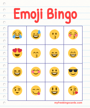 Emoji Bingo Free Printable - Printable Templates