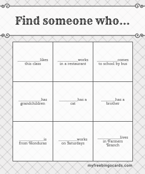 Find someone who... Bingo