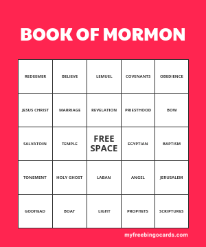 BOOK OF MORMON BINGO